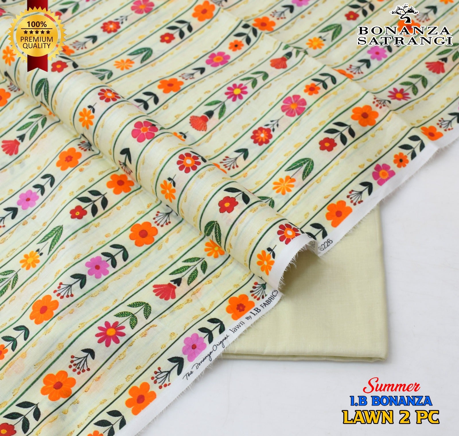 Premium Bonanza Satrangi Lawn 2-Piece Suit