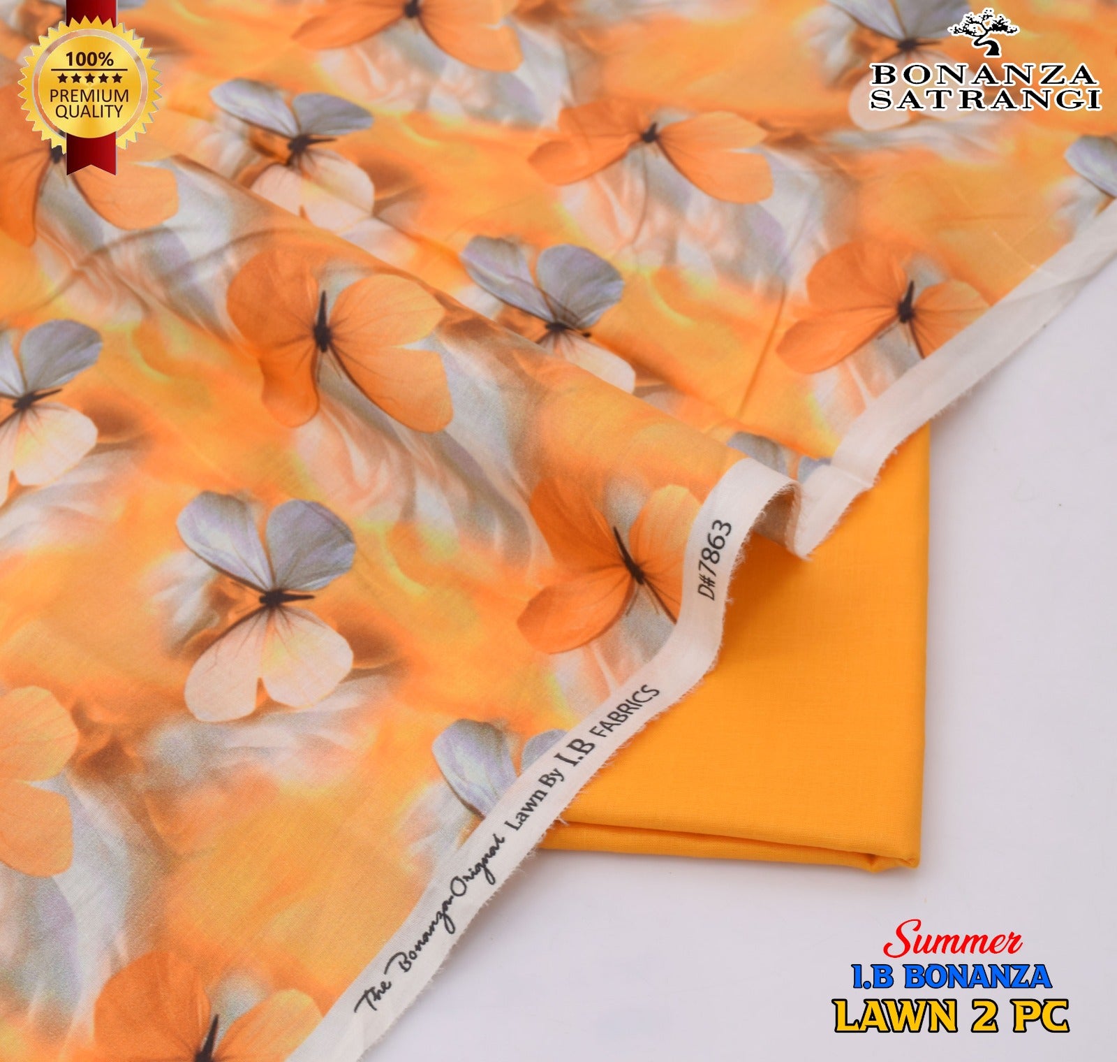 Premium Bonanza Satrangi Lawn 2-Piece Suit