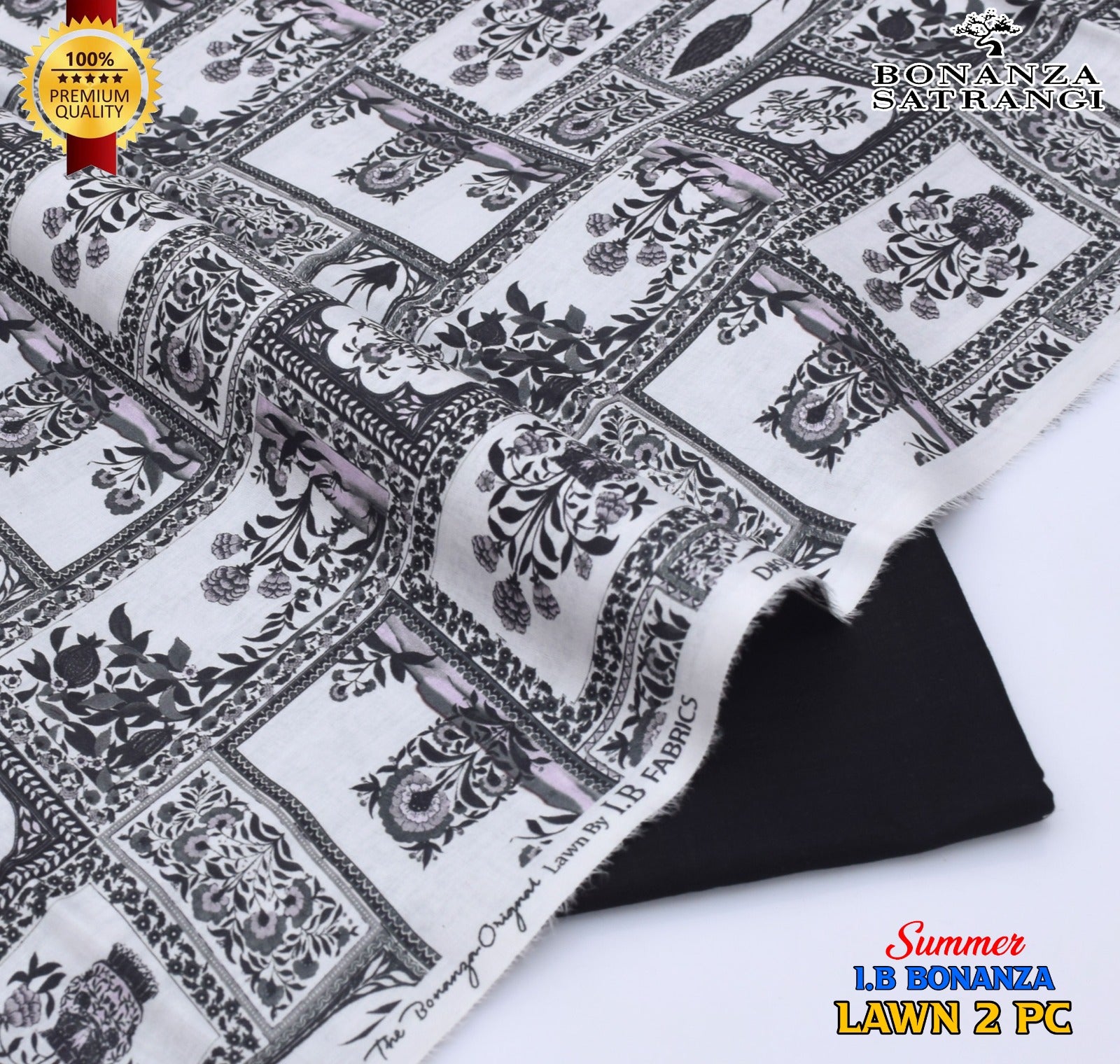 Premium Bonanza Satrangi Lawn 2-Piece Suit