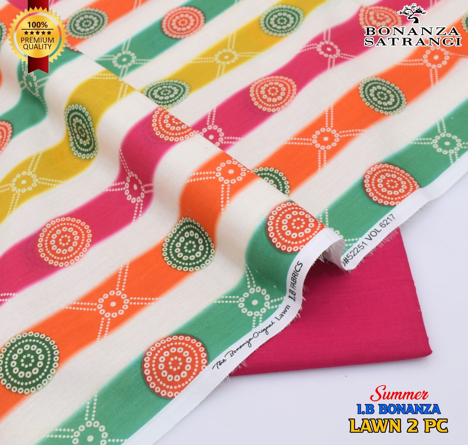 Premium Bonanza Satrangi Lawn 2-Piece Suit