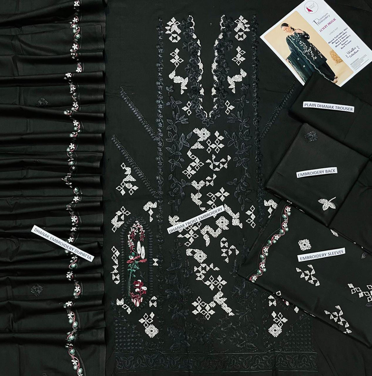 DHANAK EMBRIODERY 3 PC