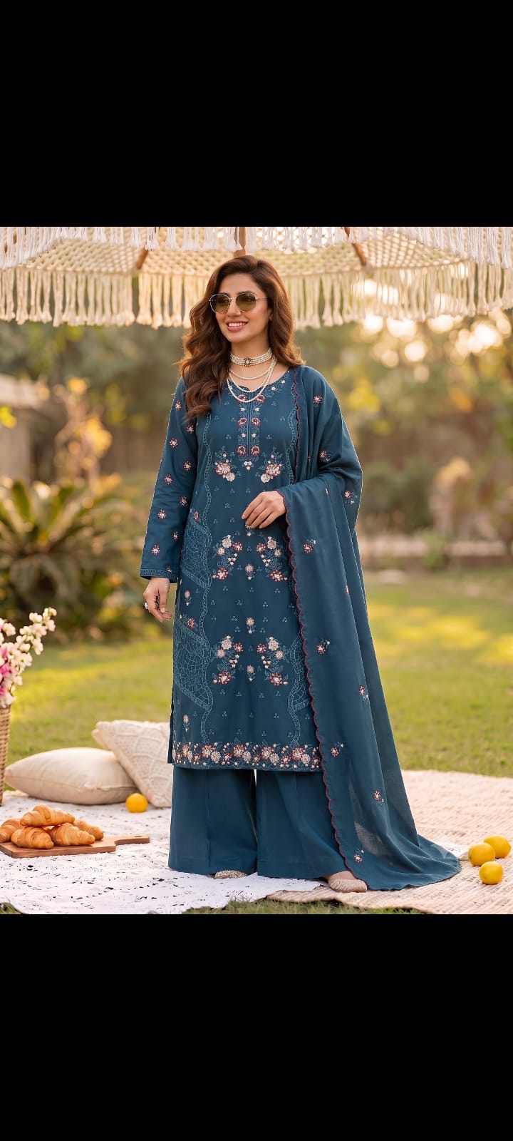 DHANAK EMBRIODERY 3 PC