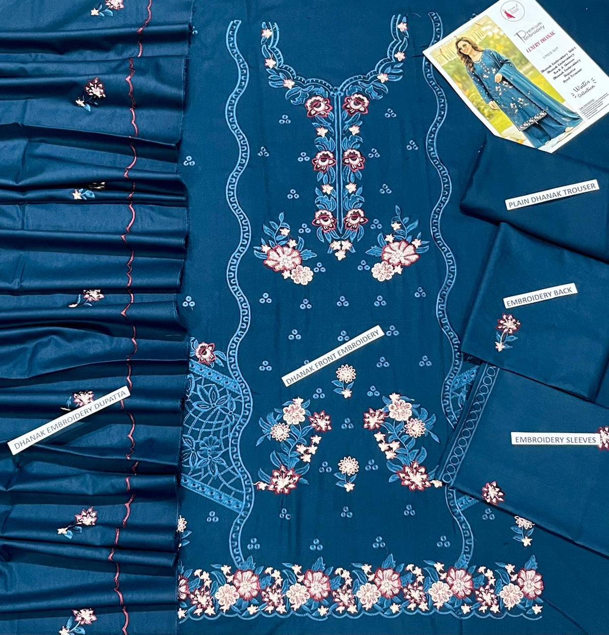 DHANAK EMBRIODERY 3 PC