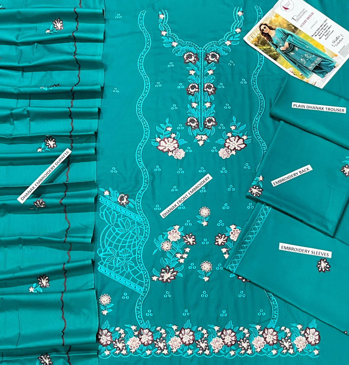 DHANAK EMBRIODERY 3 PC
