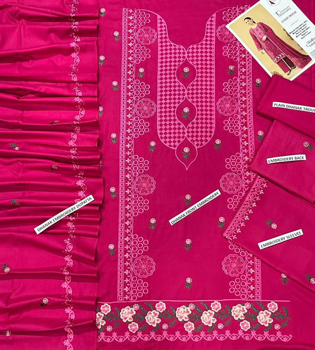 DHANAK EMBRIODERY 3 PC