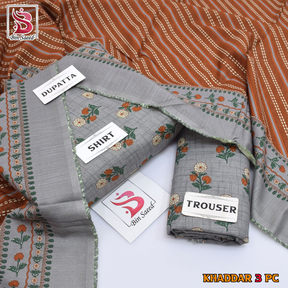Bin Saeed Khaddar Printed 3-Piece Suit – Premium Winter Collection