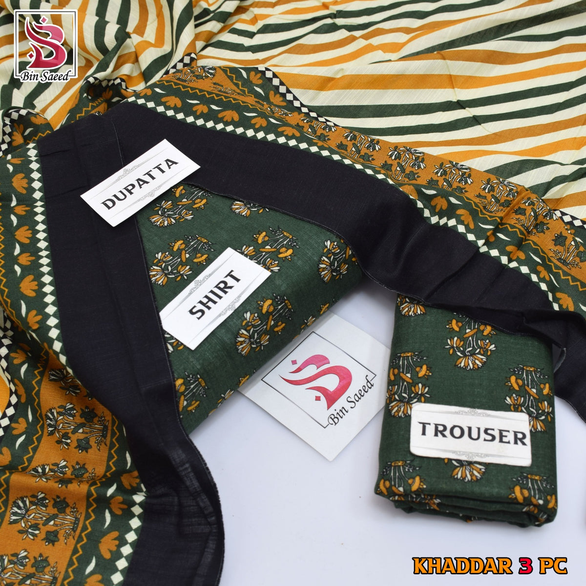 Bin Saeed Khaddar Printed 3-Piece Suit – Premium Winter Collection