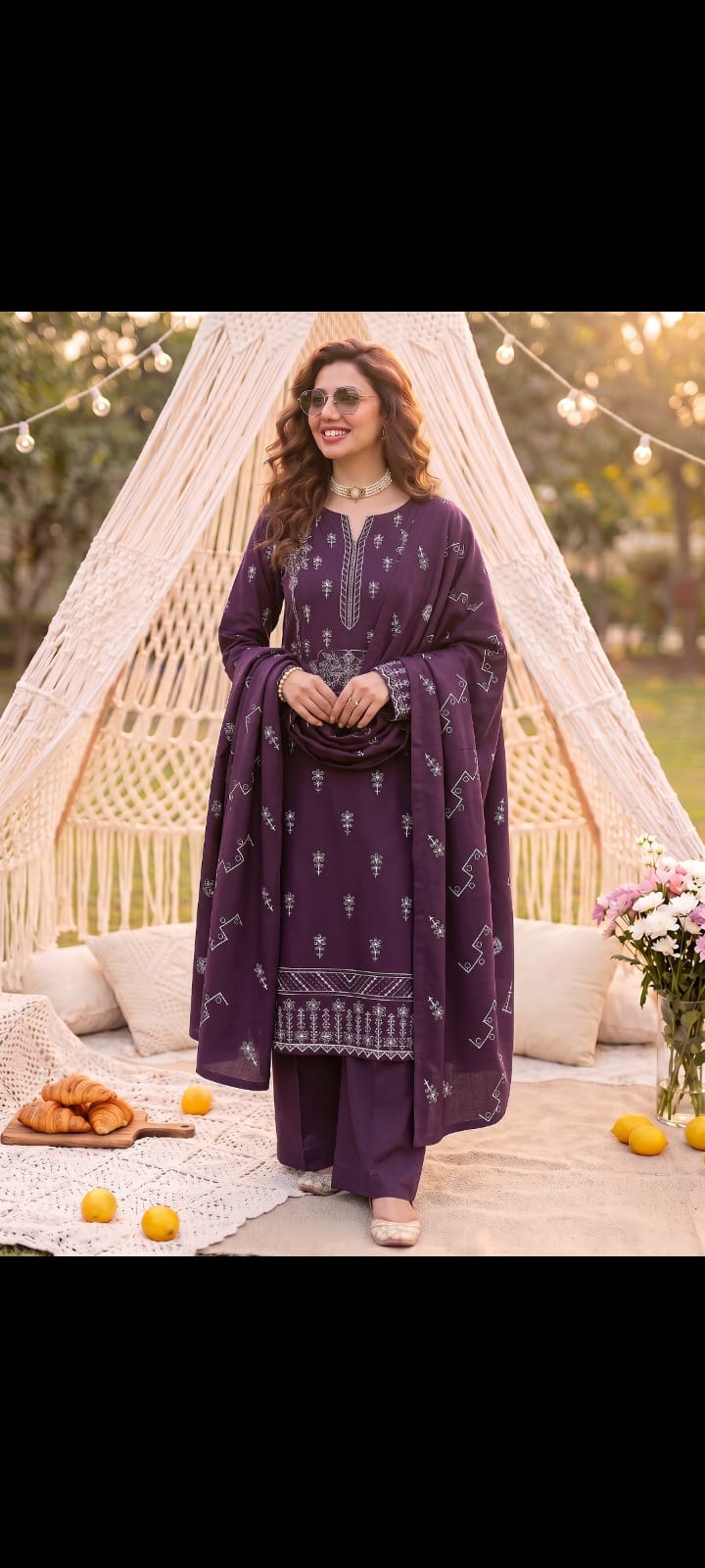 DHANAK EMBRIODERY 3 PC