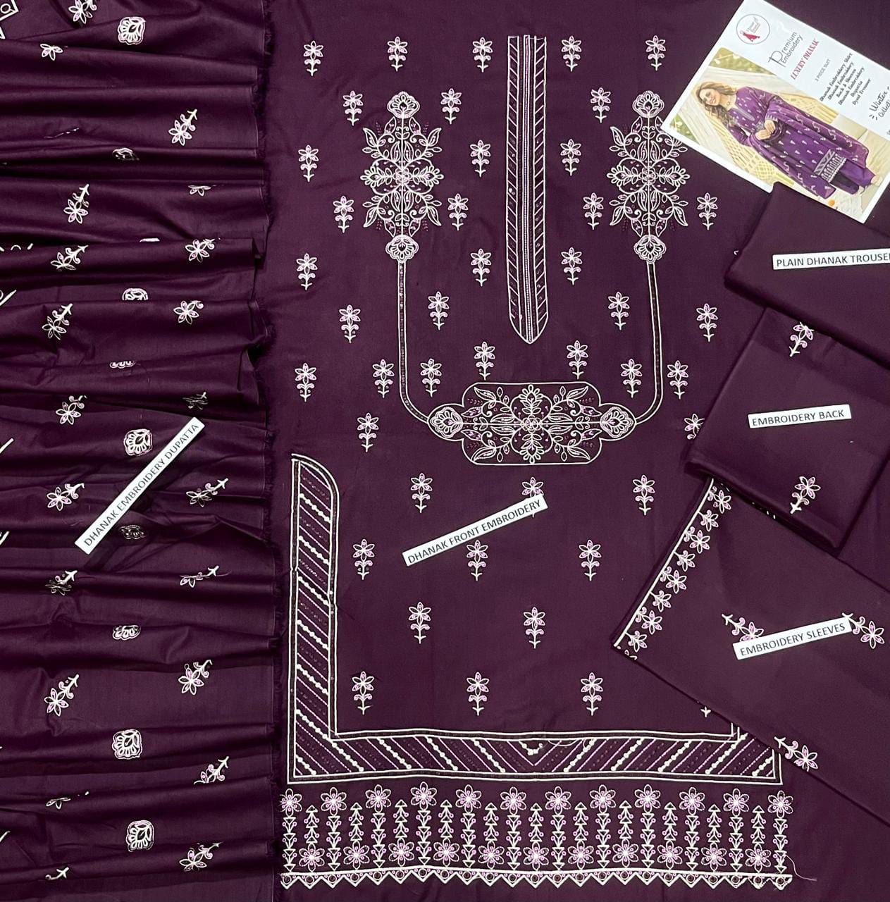 DHANAK EMBRIODERY 3 PC