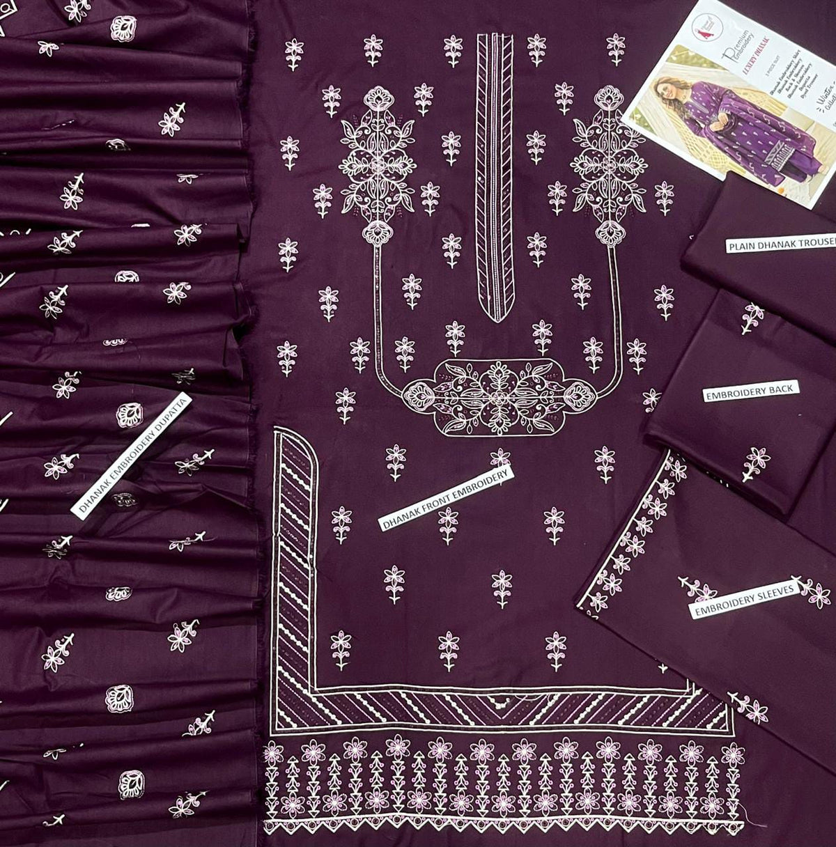 DHANAK EMBRIODERY 3 PC